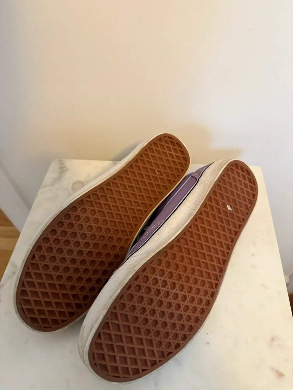 Men's Vans Purple Suede Low-Top Sneakers with White Accents